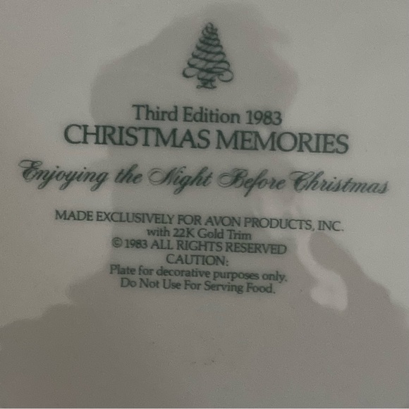 Avon porcelain collectible Christmas plate, 1983 the night before Christmas - Picture 4 of 6